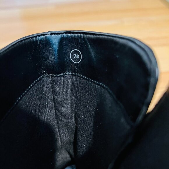 EARTH Women's Everwood Boots 7B Black Leather Mid-Calf Side Zipper Biker Moto - Picture 8 of 16